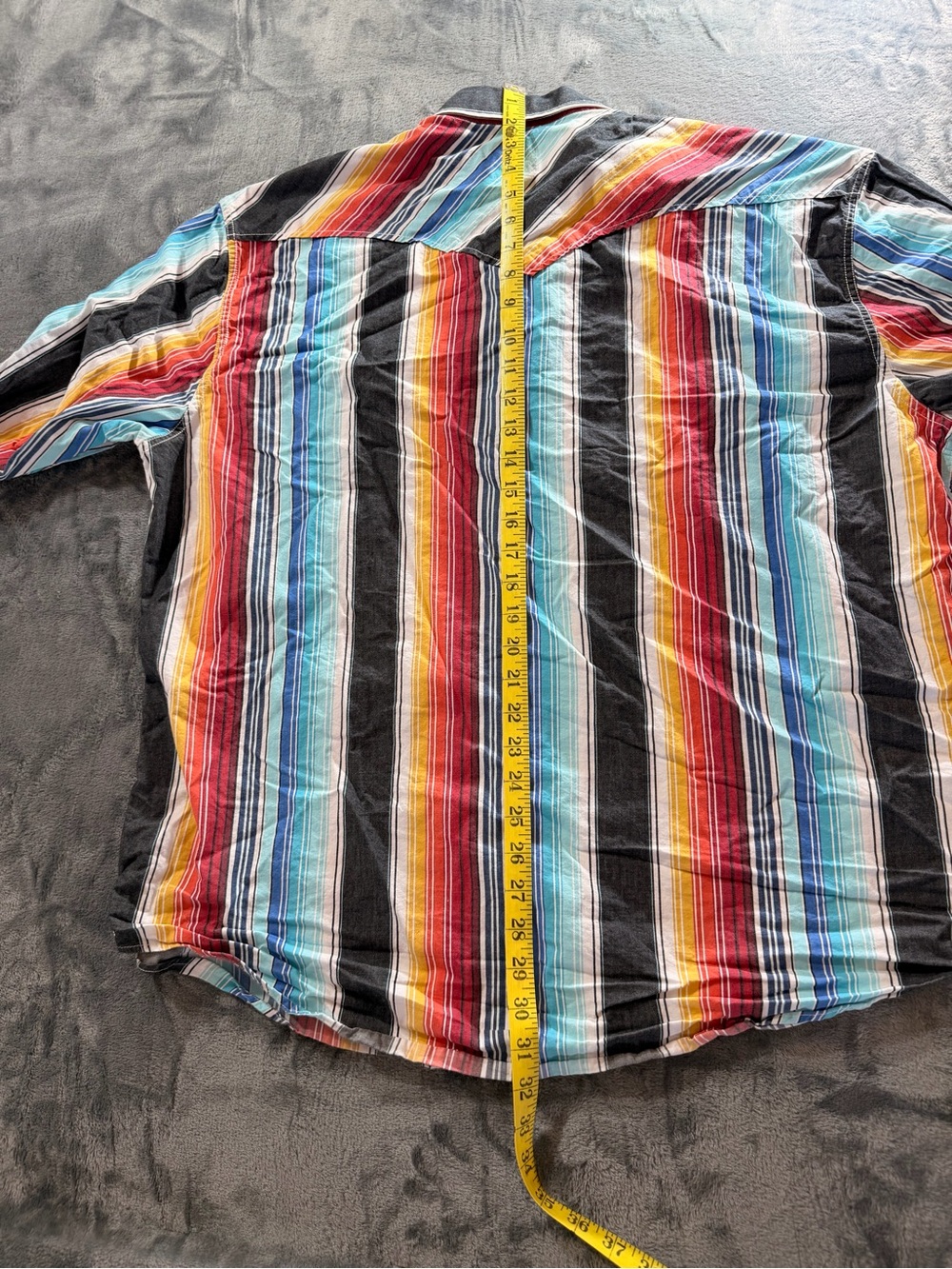 Rock $ Roll Cowboy Striped Pearl Snap-Down Shirt in Multicolor - Picture 13 of 15